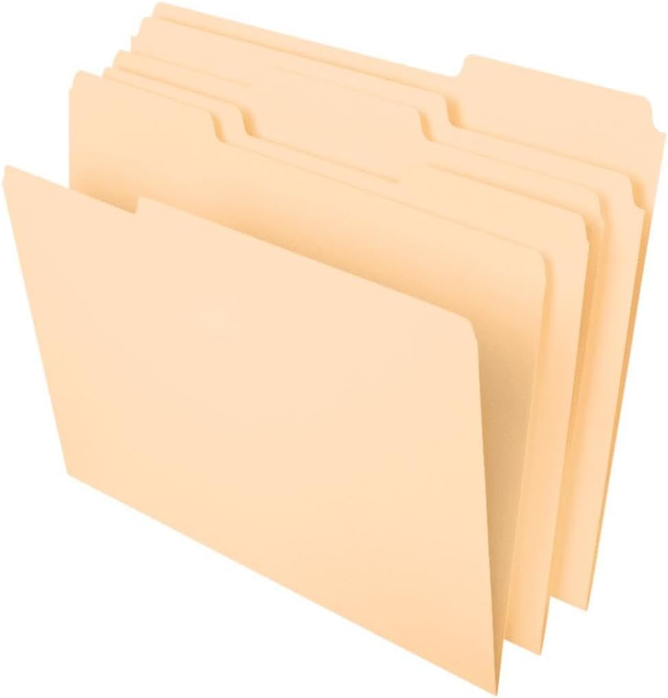 Pendaflex 1/3 Tab Manila Letter File Folders, 100 📁