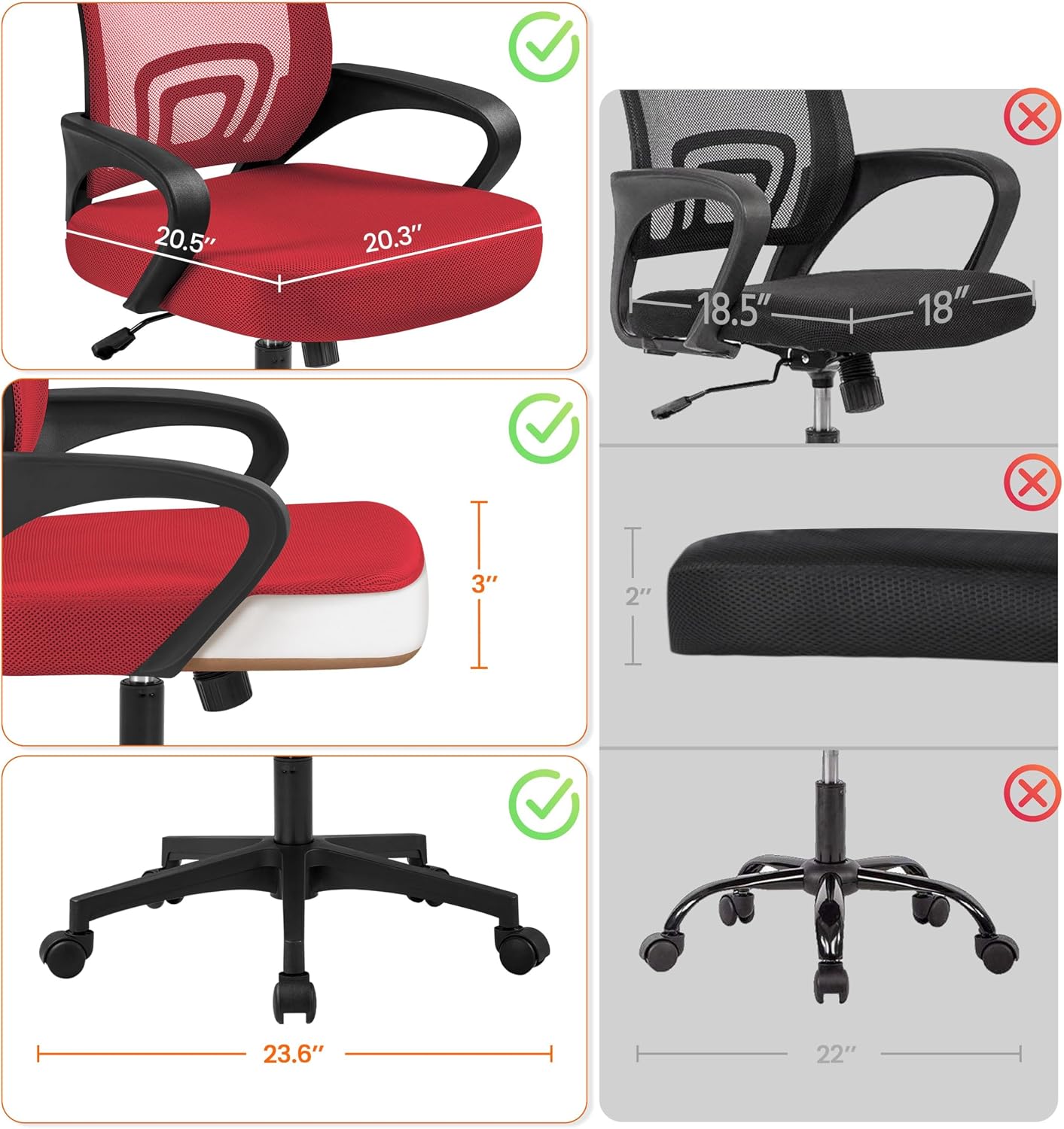 Detalle de Yaheetech Mesh Office Chair