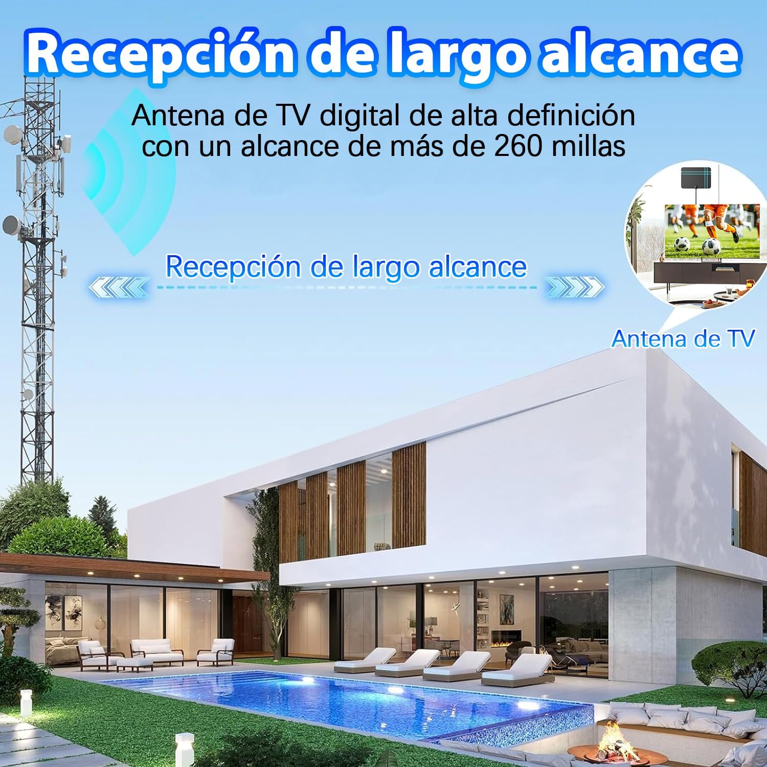 Thumbnail 3 de Antena TV Interior 360° 4K 1080p