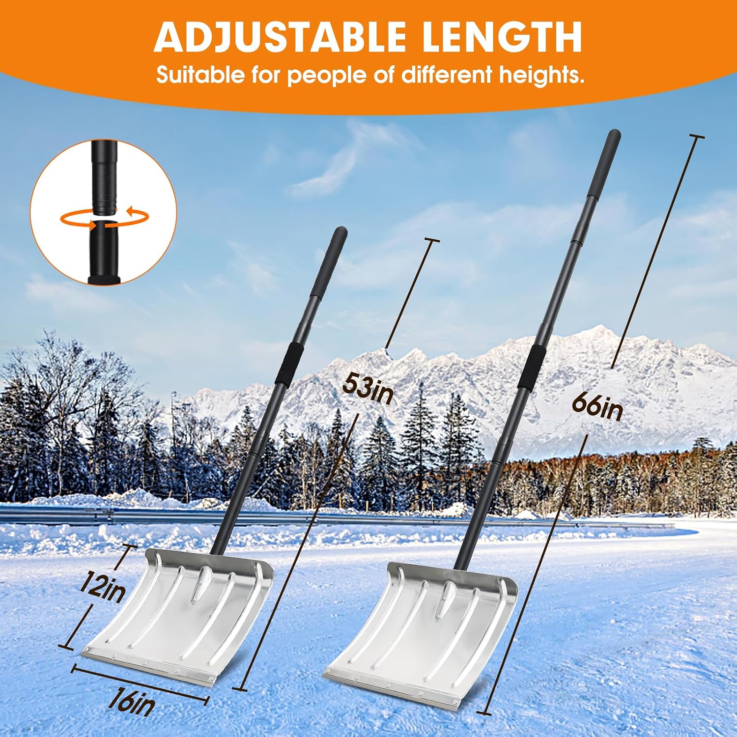 Thumbnail 4 de Aluminum Snow Shovel Portable for Snow Removal ⌛️📦?