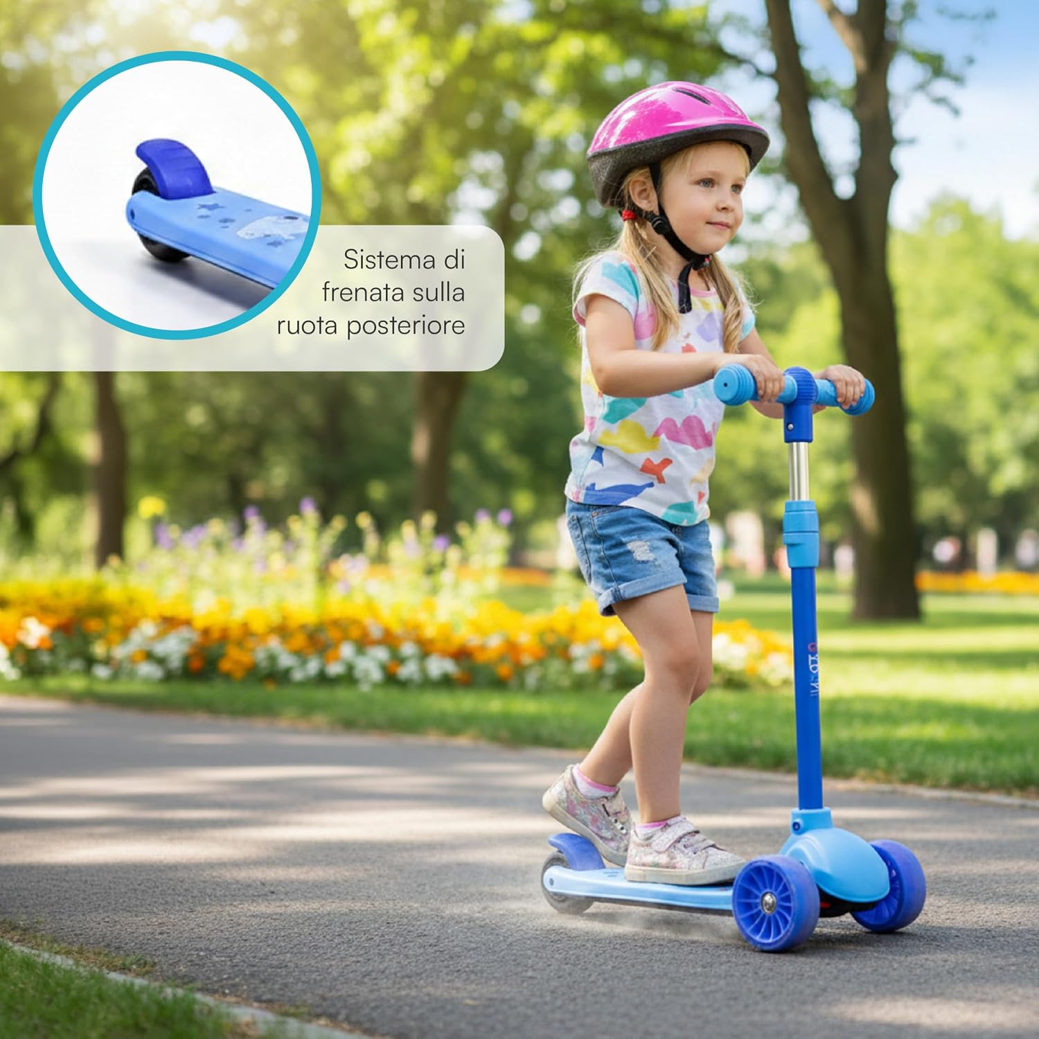 Thumbnail 5 de Baroni Toys Monopattino a 3 Ruote per Bambini dai 3 Anni – LED, Manubrio Regolabile in 3 Altezze