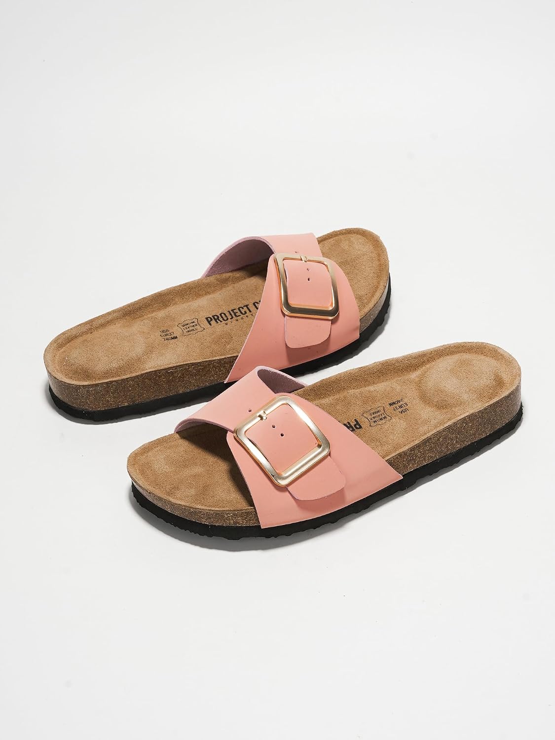 Detalle de Project Cloud 100% Genuine Leather Slides for Women with Memory Foam Insole