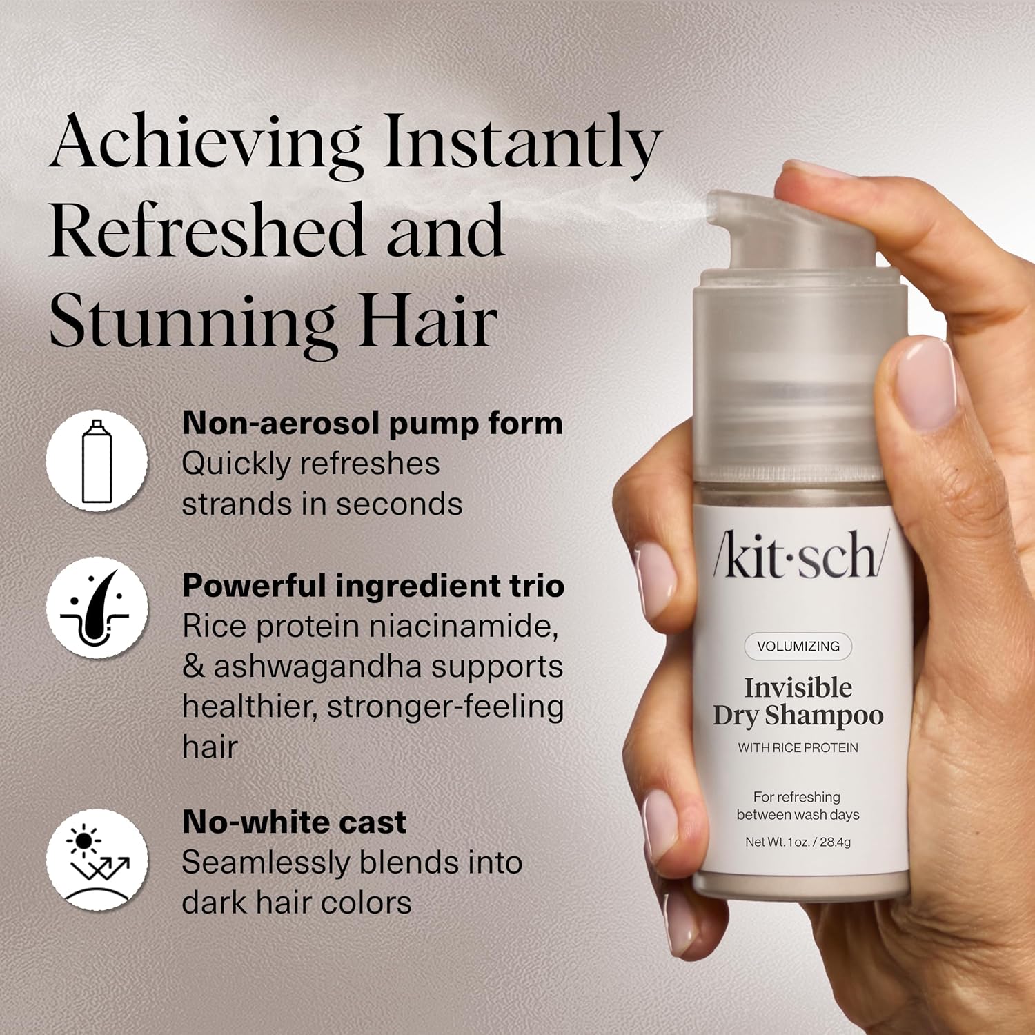 Detalle 2 de Kitsch Volumizing Rice Protein Dry Shampoo 1oz