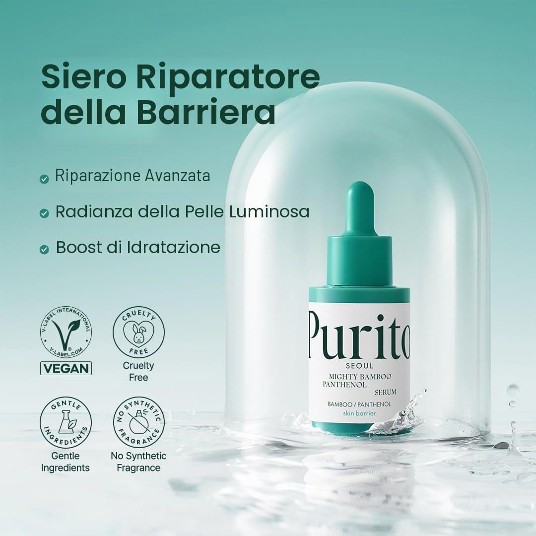 Detalle 2 de PURITO Mighty Bamboo Siero alla Pantenolo:-idratante illuminante per tutti i tipi di pelle