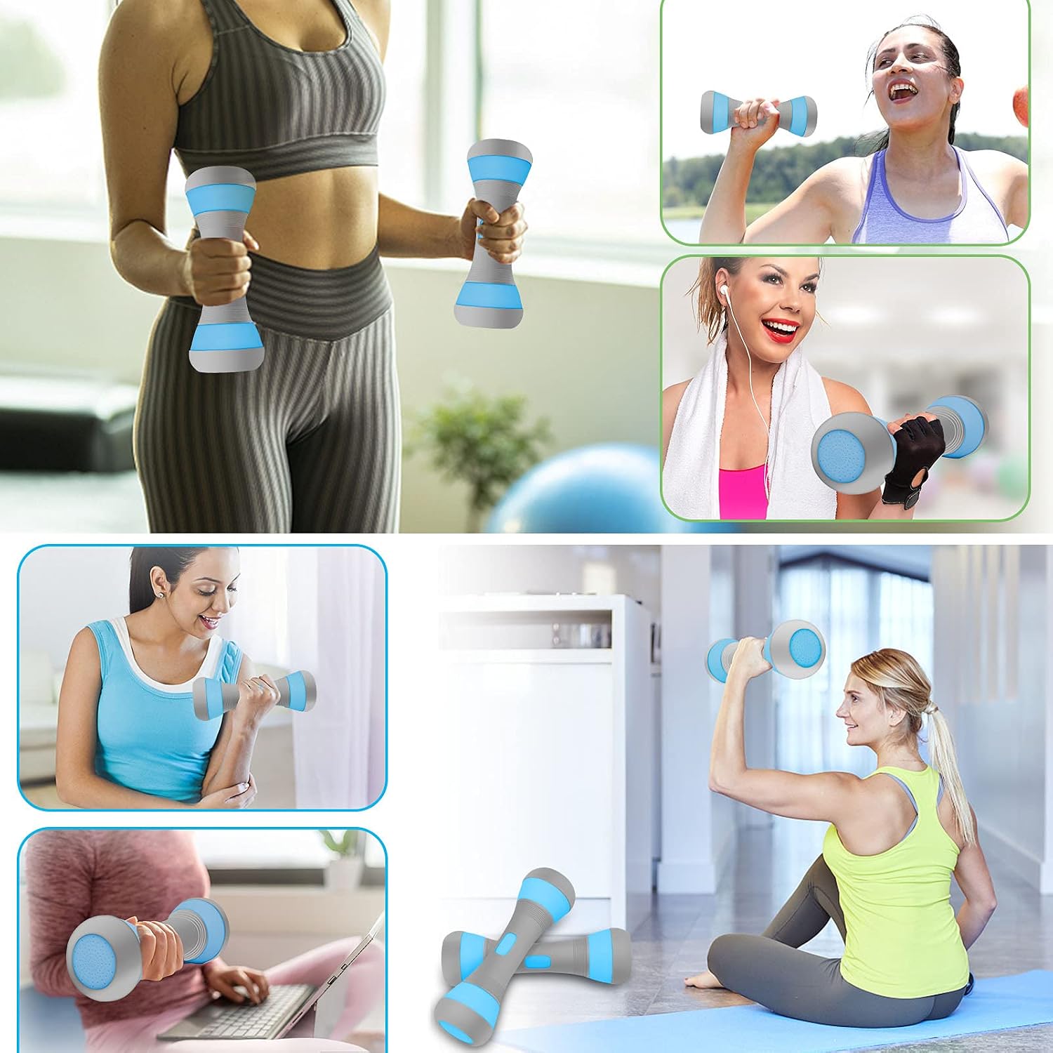 Detalle 1 de VAZILLIO adjustable dumbbells set 5 kg pair