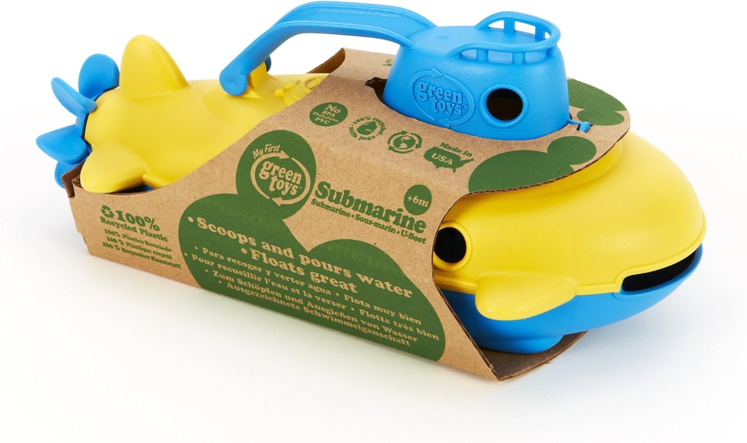 Thumbnail 2 de Green Toys Submarine BPA & Phthalate Free Blue Watercraft with Spinning Rear Propeller