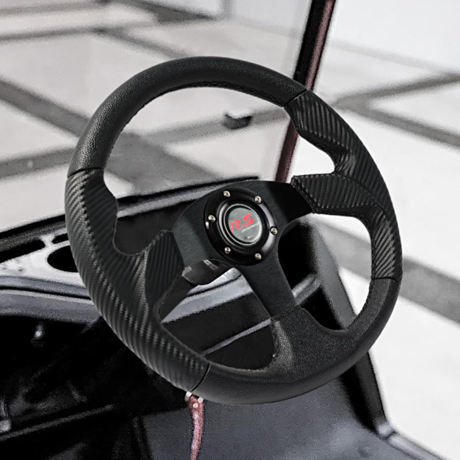 Thumbnail 6 de AUTOXBERT 3PCS Racing Car Steering Wheel 350mm (14") – PVC Leather, 6-Bolt, Universal Fit