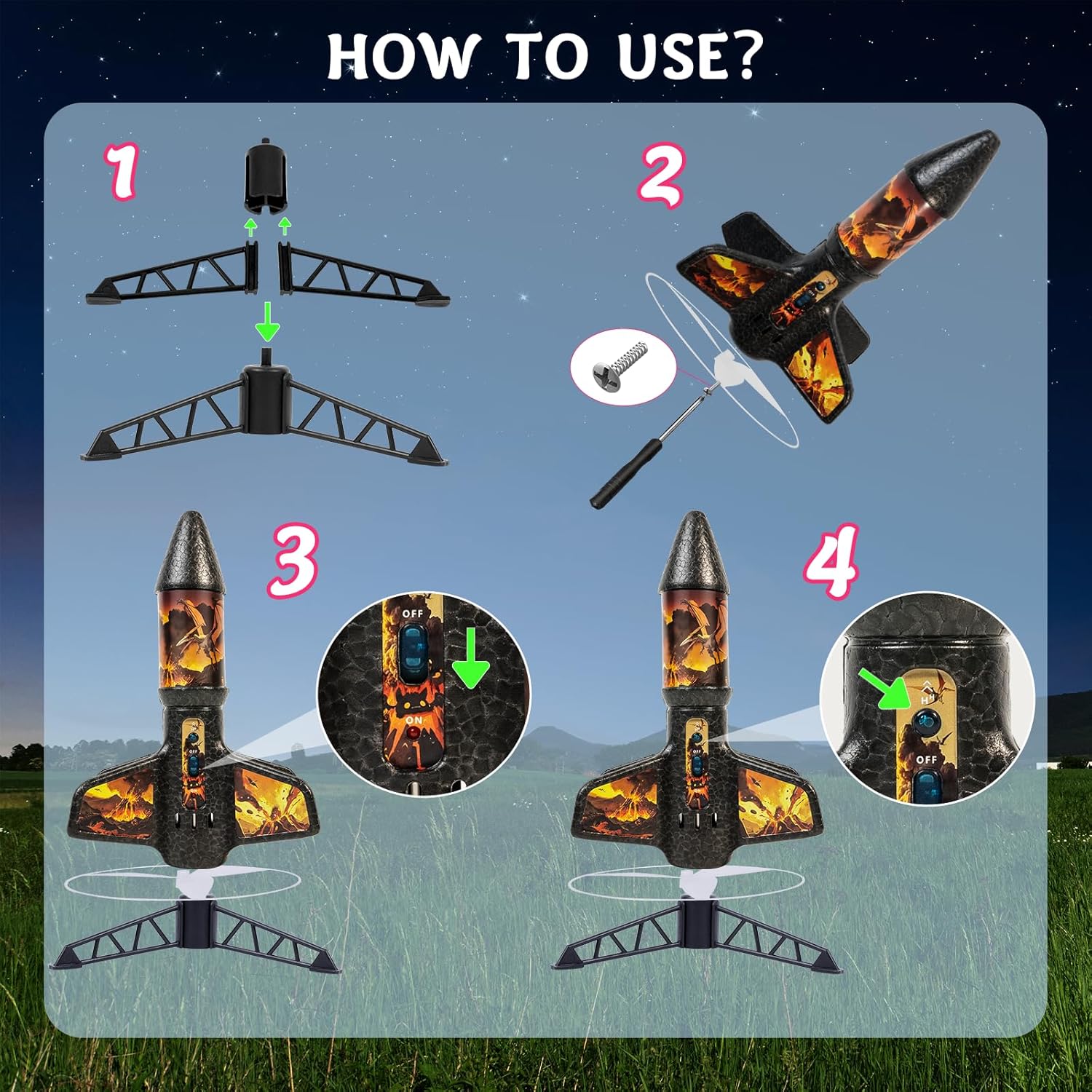 Thumbnail 4 de Rocket Launcher for Kids - 200 Ft Flight Altitude with Launch Set
