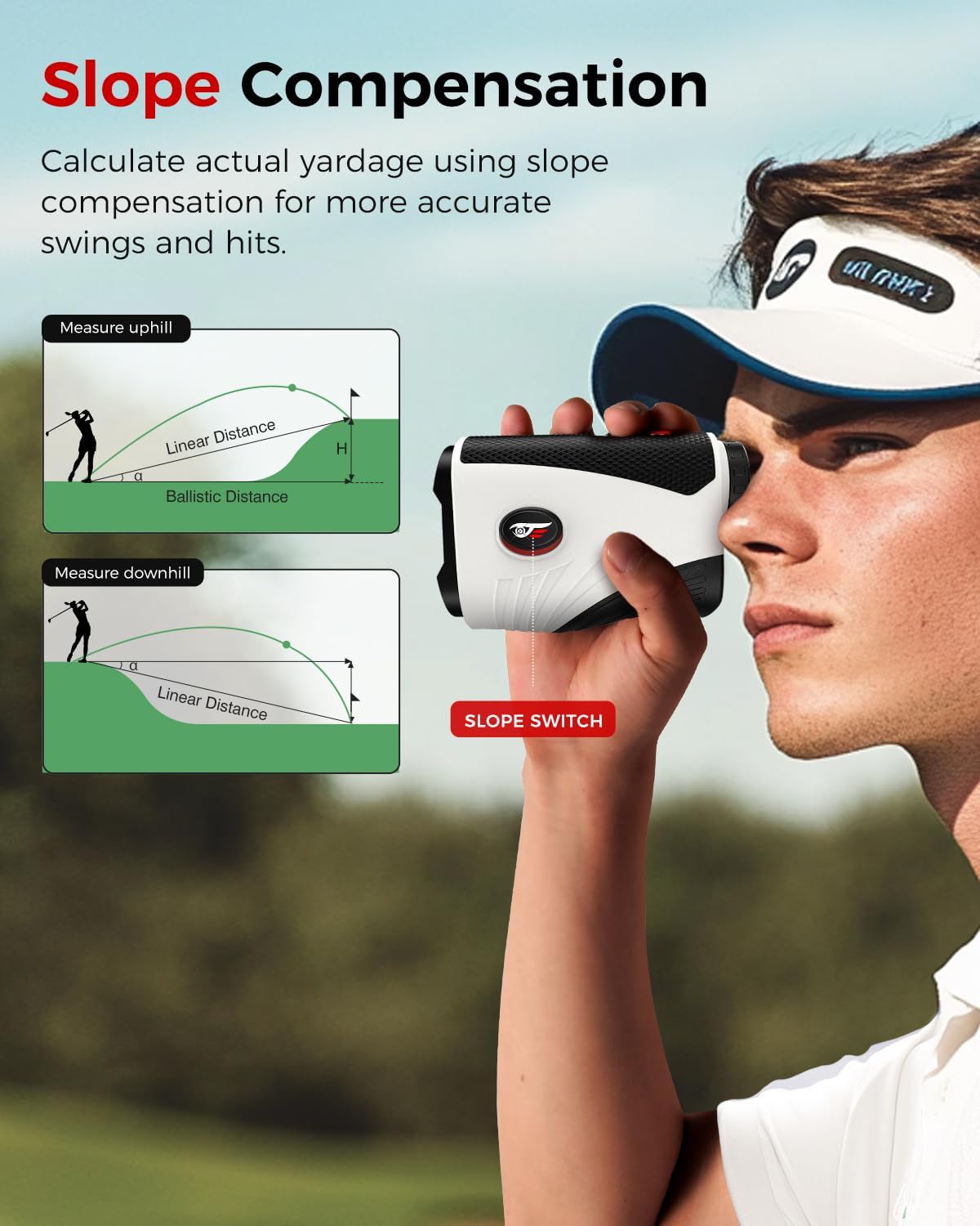 Thumbnail 4 de VyKure Golf Rangefinder with Slope (7X, up to 1200 Yards) – Flag Pole Locking Vibration