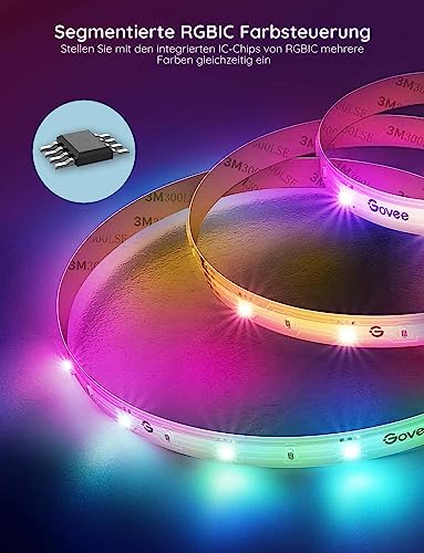 Thumbnail 5 de Govee LED Strip 5m RGBIC mit Alexa – vielseitige, sprachgesteuerte Lichtketten-Option