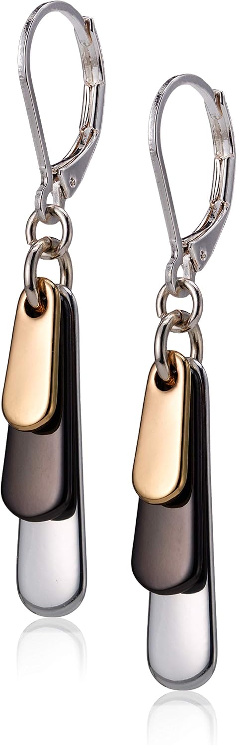 Detalle 1 de Nine West Drop Earrings with Black Crystals