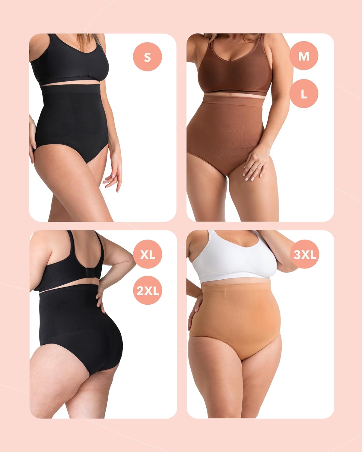Detalle de SHAPERMINT Shapewear for Women: Seamless Tummy Control Panty