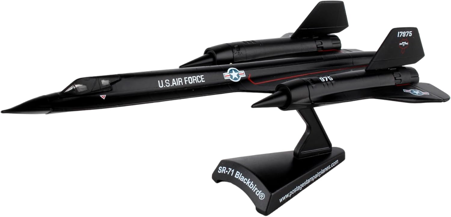 Detalle de Postage Stamp SR-71 Blackbird modellflygplan i metall, skala 1:200