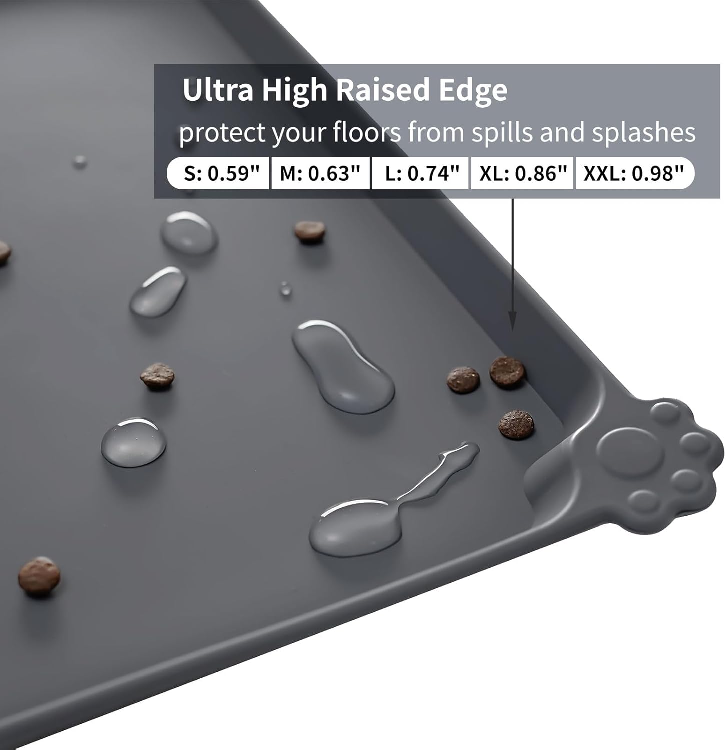 Detalle de Reopet Waterproof Pet Feeding Mat with Raised Non-Slip Silicone Edges