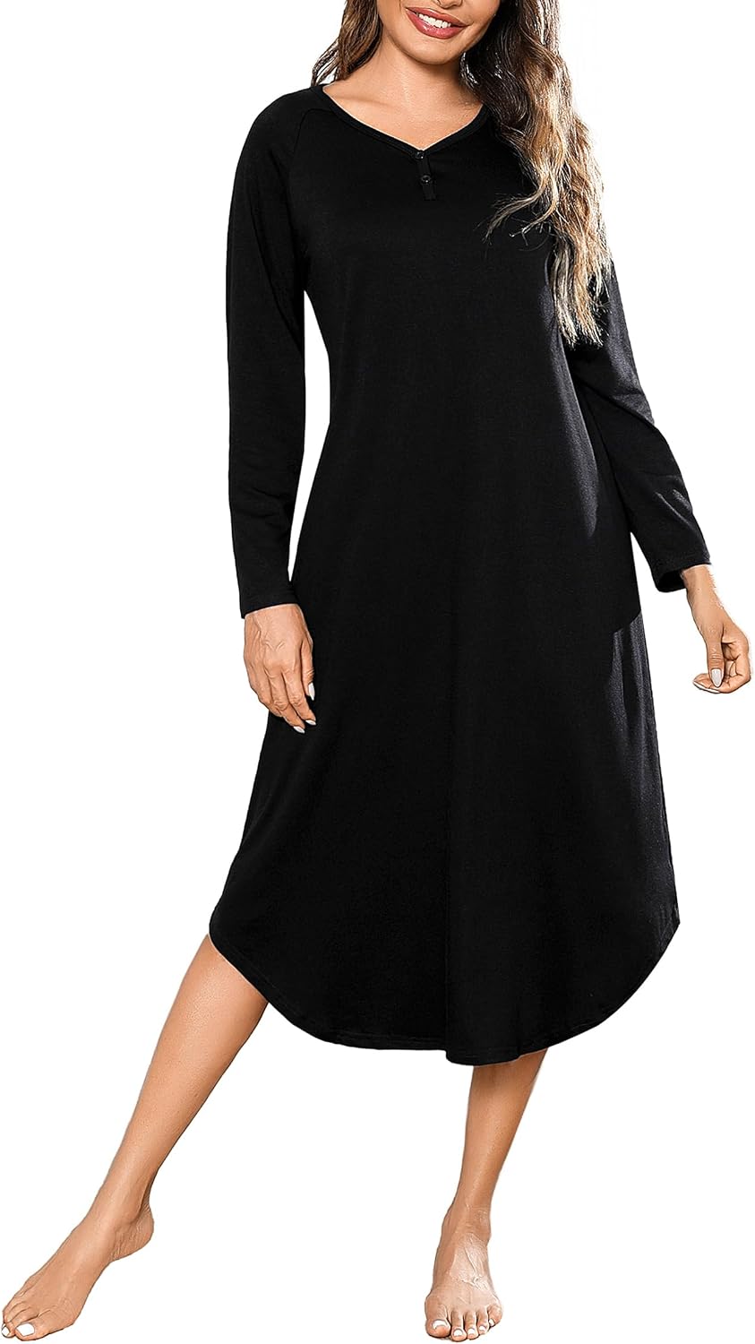 Detalle de Bresdk Camicia da Notte Donna Cotone Lunga