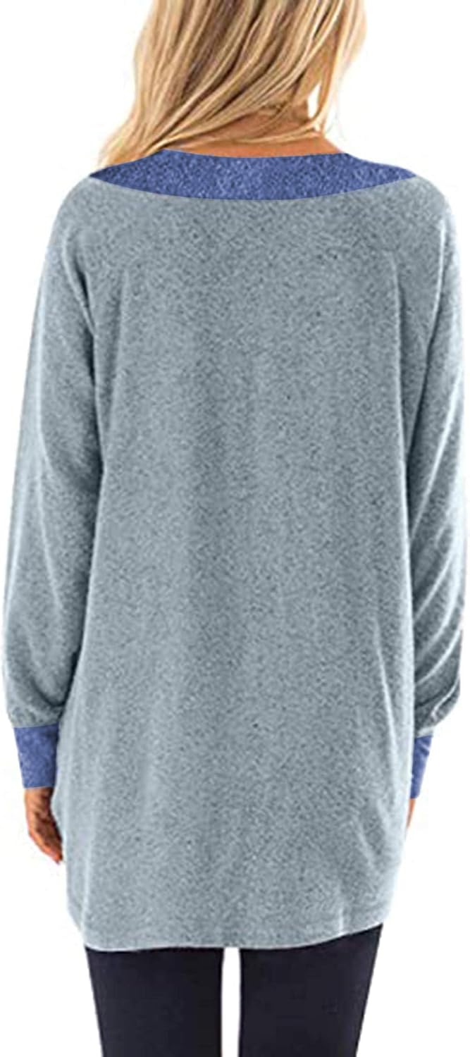 Detalle de iChunhua Women’s Long Sleeve Crewneck Top with Pockets S-XXL