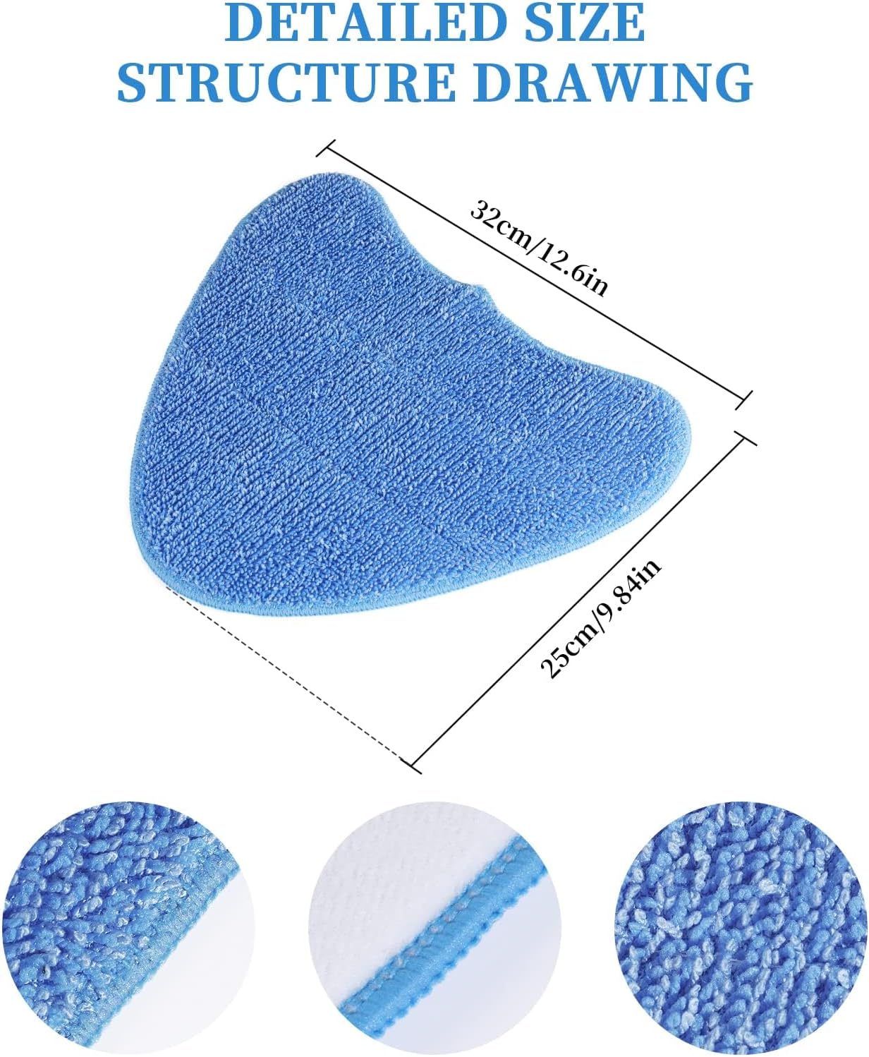 Detalle 2 de BONBELONG Microfiber Steam Mop Pads Replacement (3 Pack) for VAX S85-CM and VAX Steamer Cleaner models