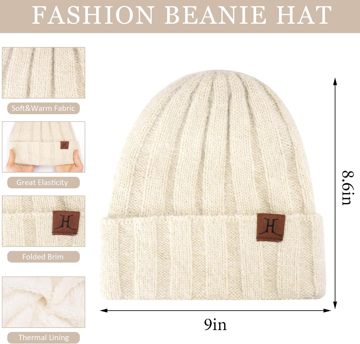 Detalle 2 de Bequemer Laden Donna Knit Beanie set 3 pezzi 🧣