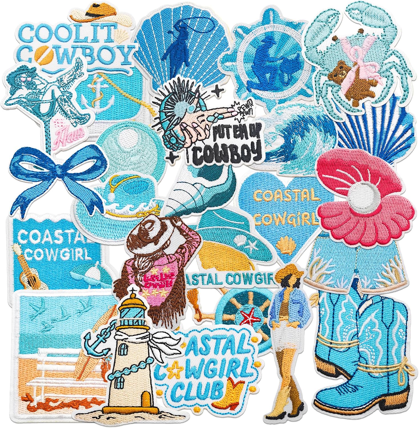 Detalle 1 de Puideon Iron-On Patches, 25-Piece Set