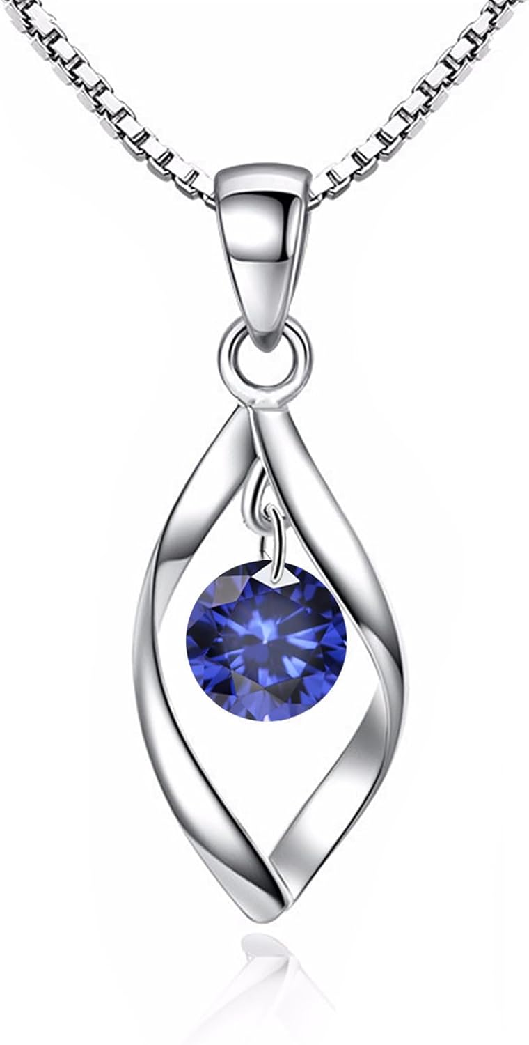 Detalle de Zolkamery Schmuckset aus 925 Sterling Silber für Damen: Twist-Halskette & Ohrhänger mit Zirkonia