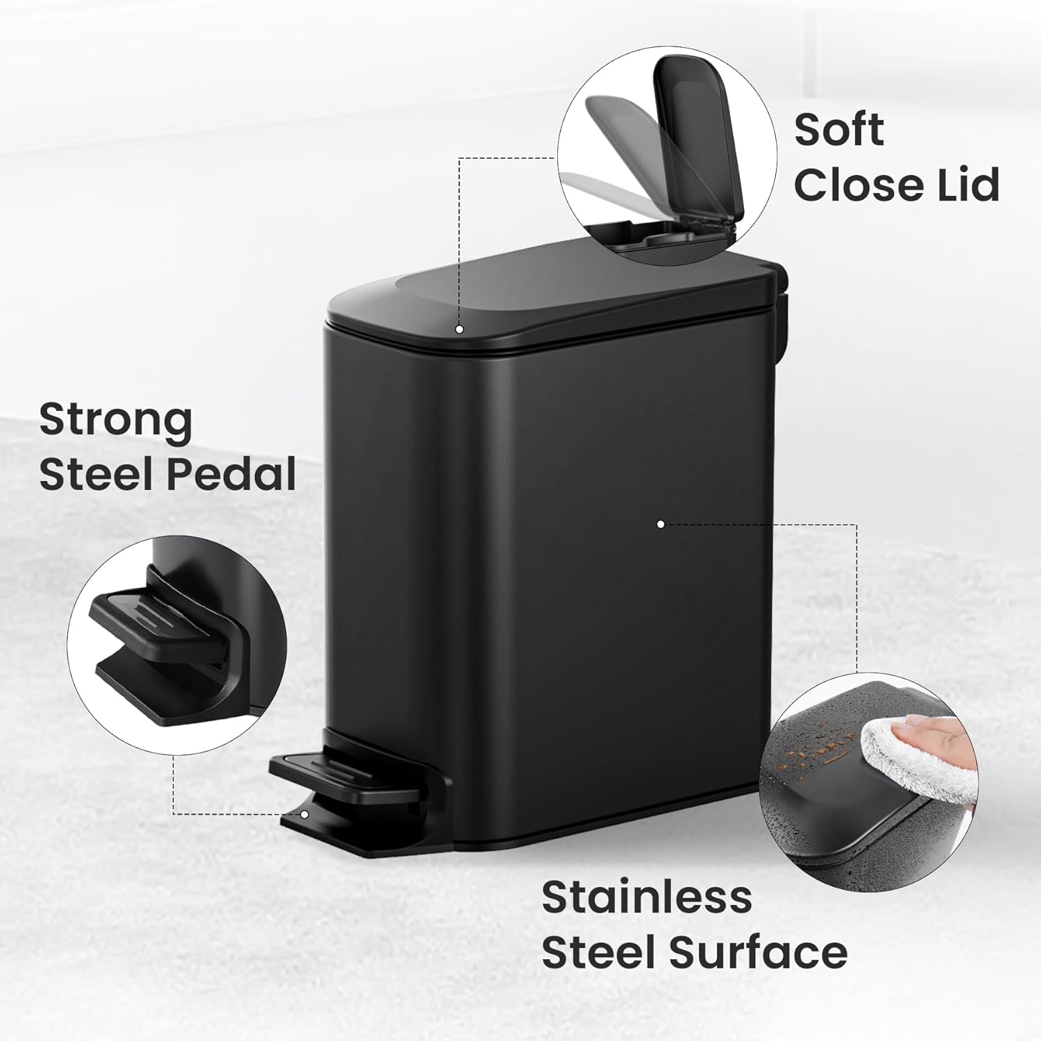 Thumbnail 2 de Cesun Small Bathroom Trash Can 6L 🗑