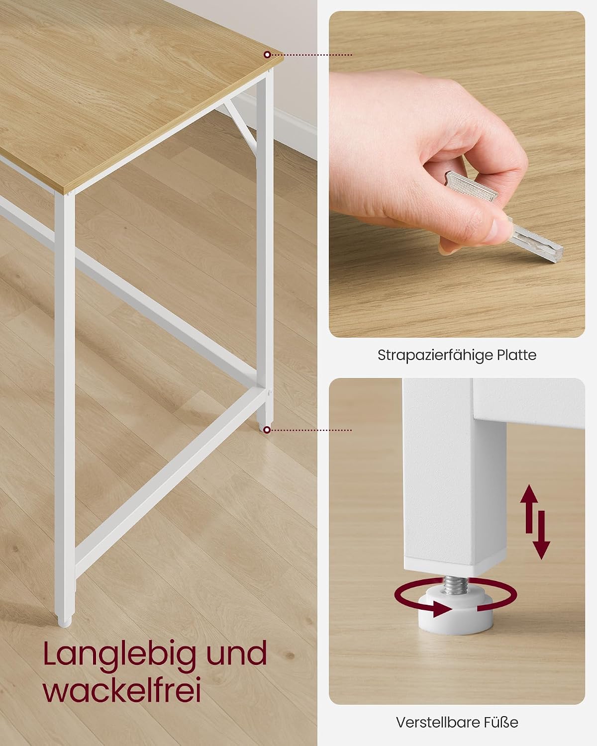 Thumbnail 4 de VASAGLE LWD039W70V1 Schreibtisch 120×60×76 cm