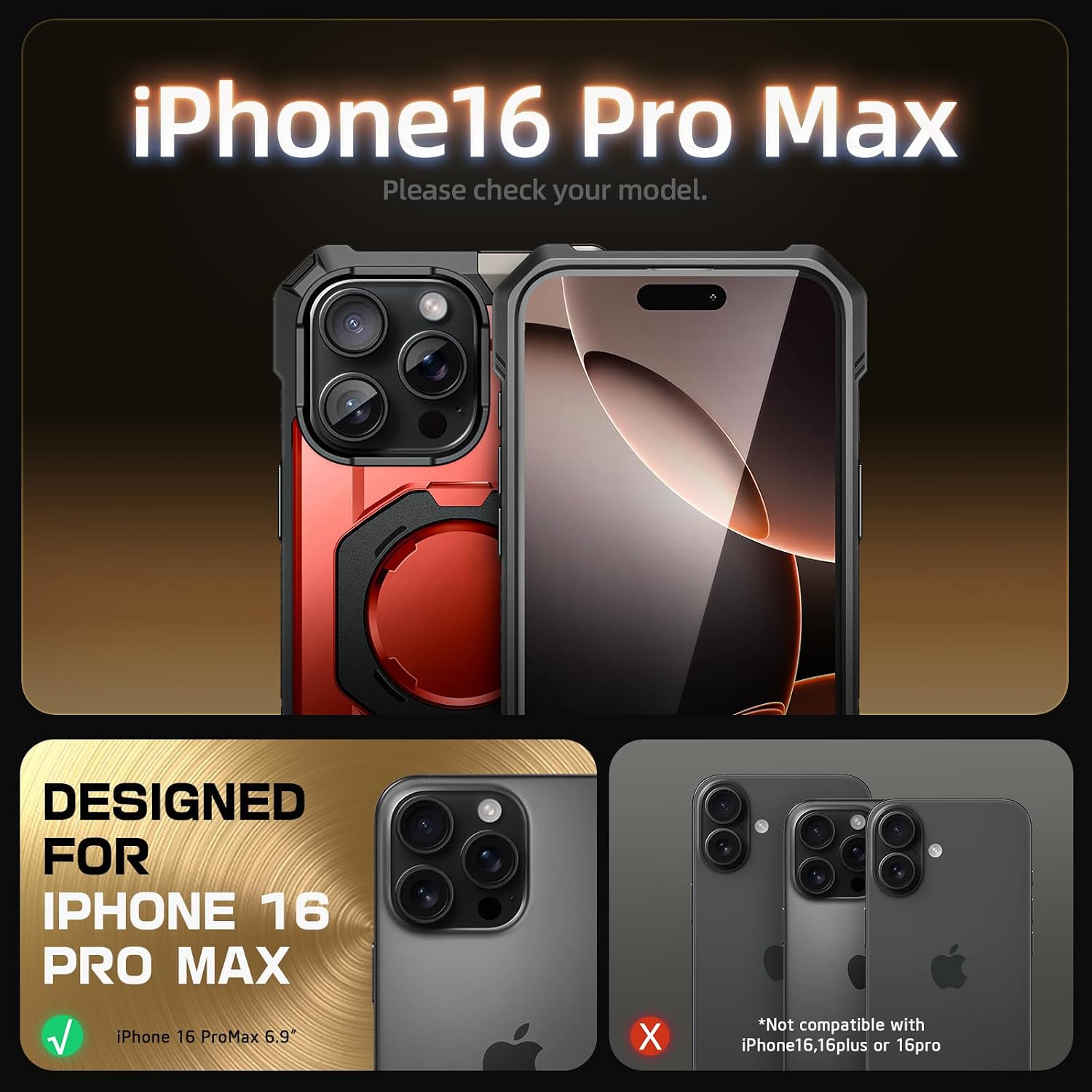 Thumbnail 1 de SUPCASE Unicorn Beetle Grip Case for iPhone 16 Pro Max with Camera Control Button, Built-in Stand, MagSafe Compatible