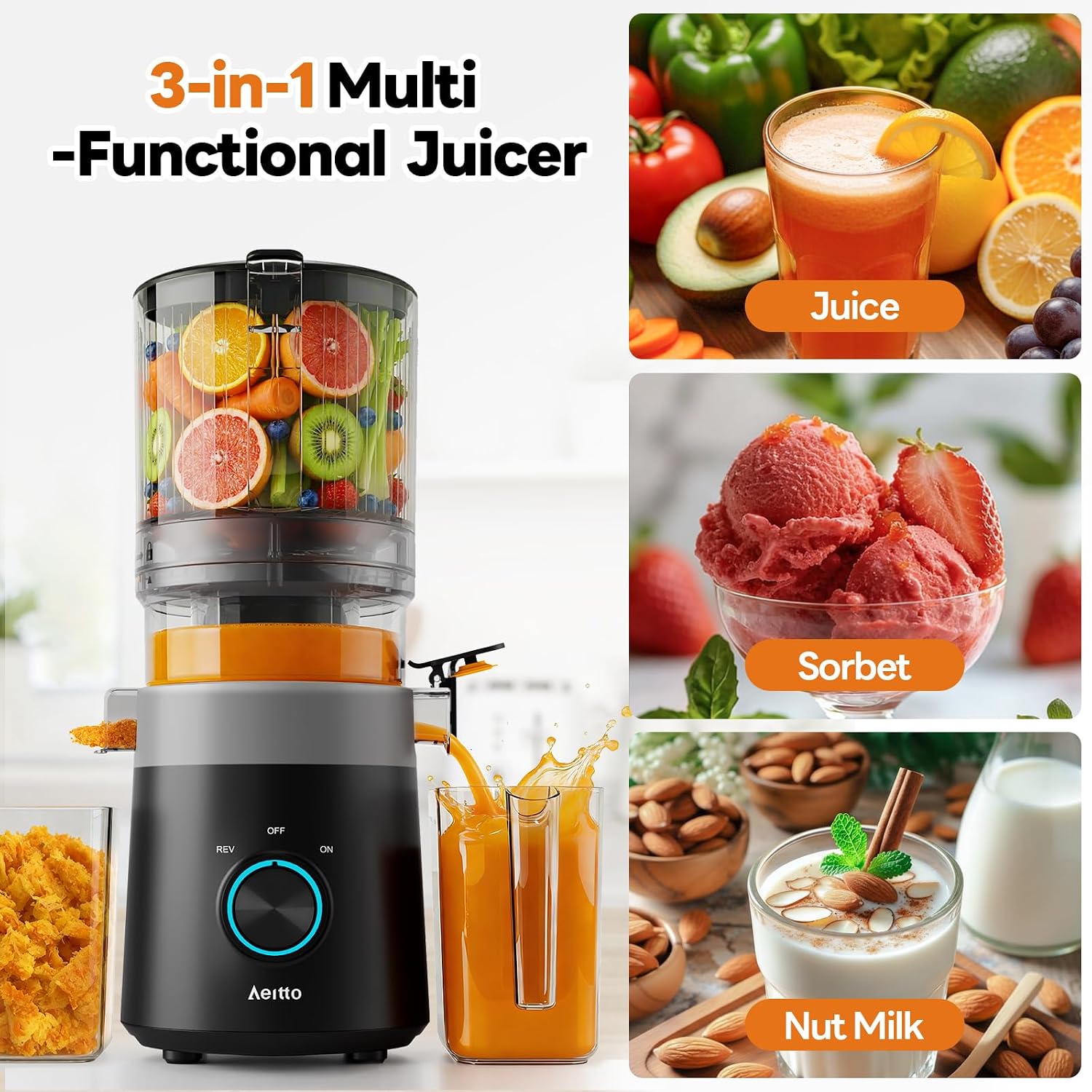 Detalle 2 de Aeitto Cold Press Juicer 100oz