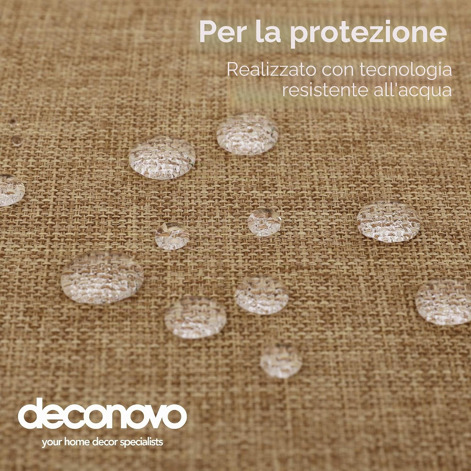 Detalle de Deconovo Tovaglia Rettangolare in Finto Lino 150x200 cm – Giallo Terroso