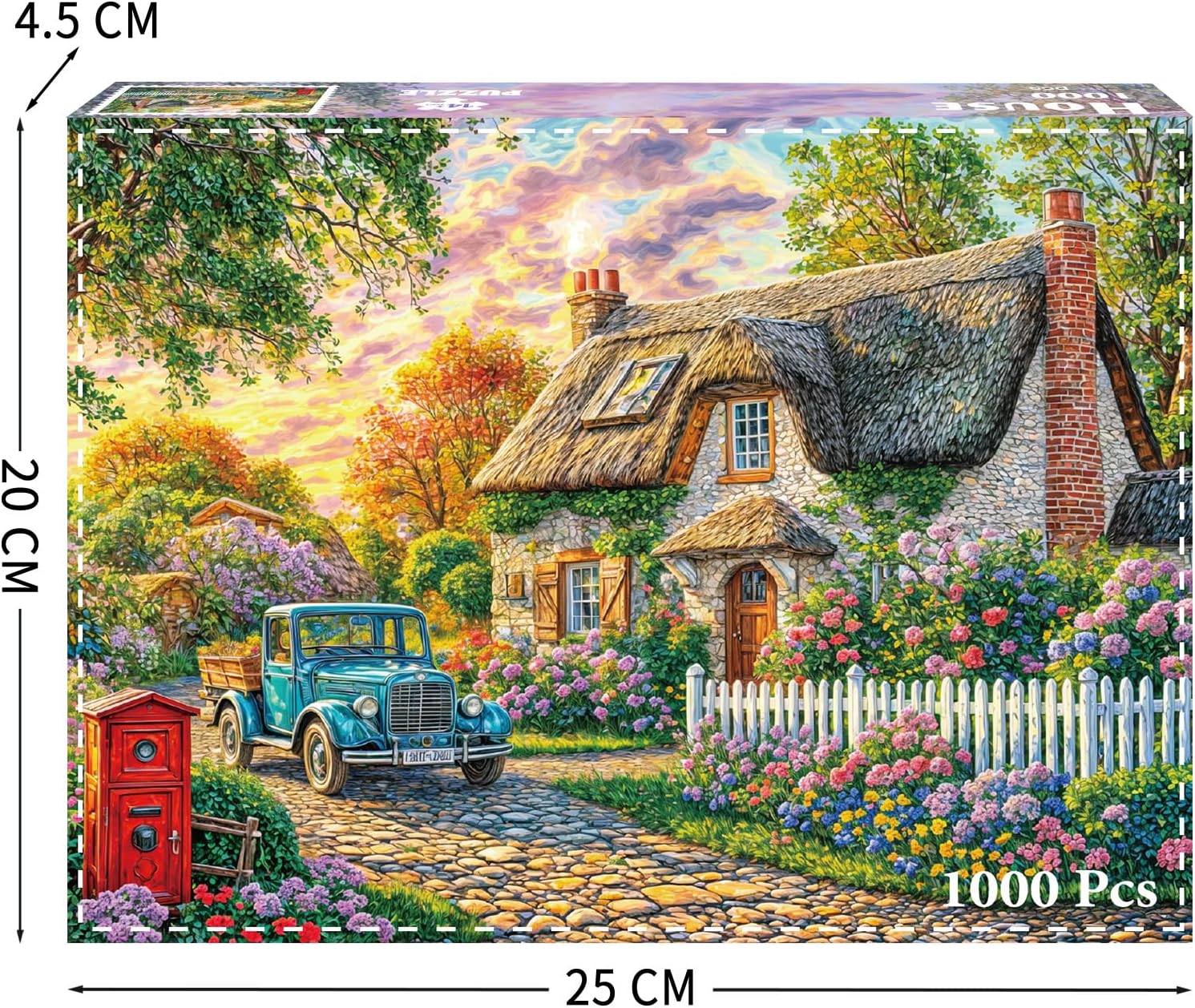 Detalle de TangComplete Puzzle 1000 Teile – Farbintensive Blumen- und Zimmermotiv-Puzzles für Erwachsene und Kinder ab 14