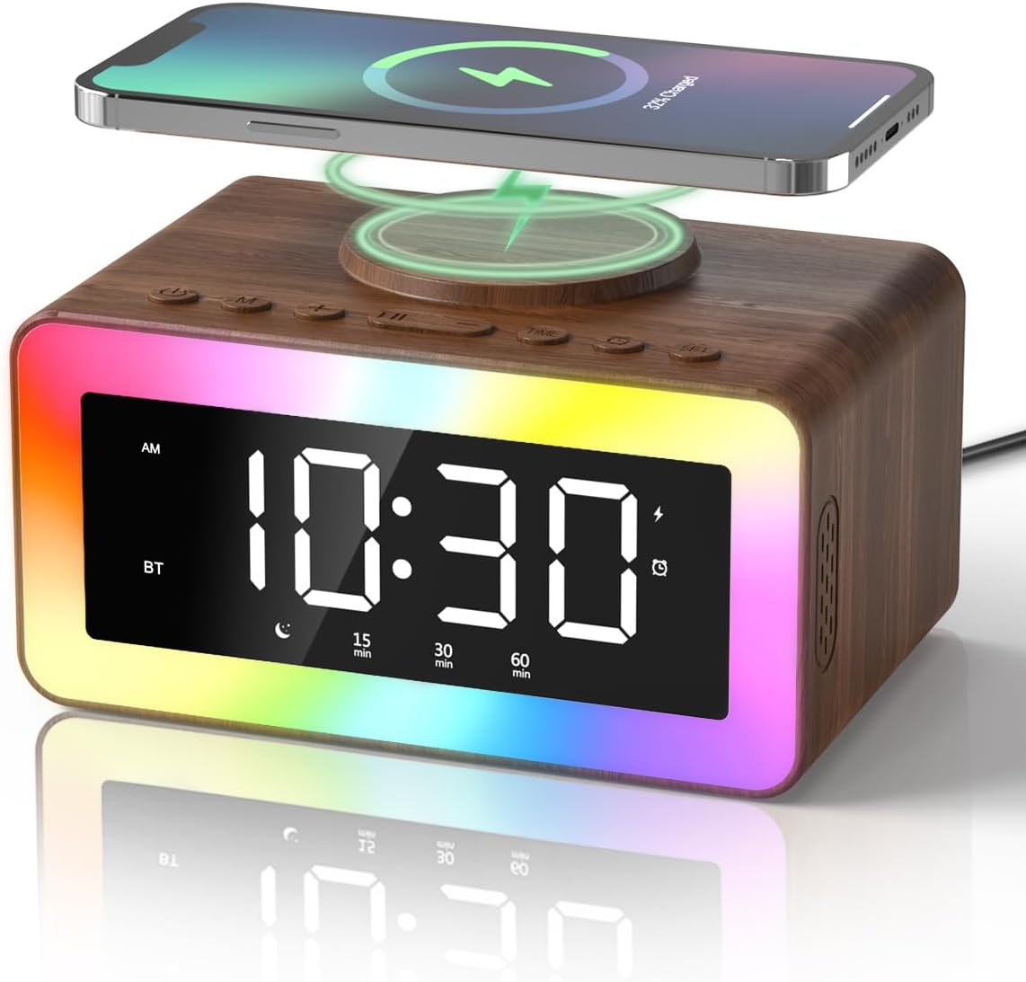 Detalle de Alarm Clock Bedside with Wireless Charger 1