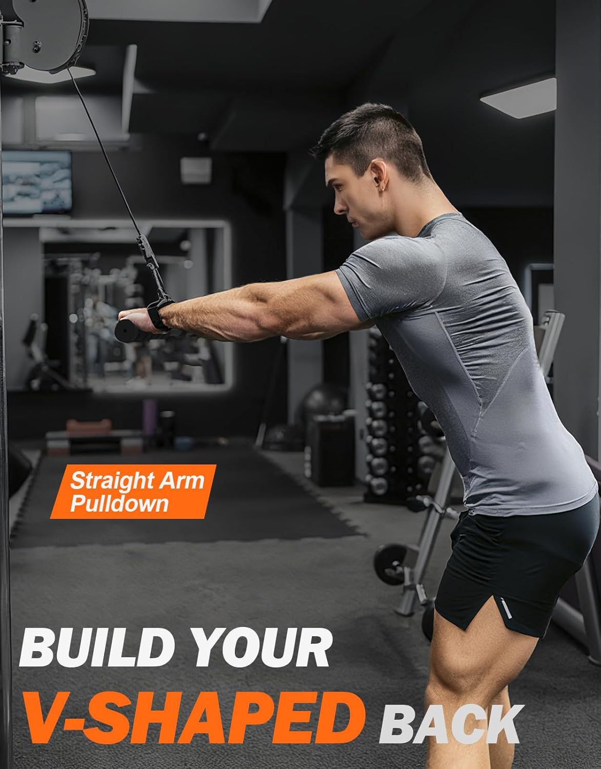 Detalle 2 de Fitarc Straight Bar Cable Attachment – Non-Slip Triceps & Lat Pull Down Bar for Home Gym