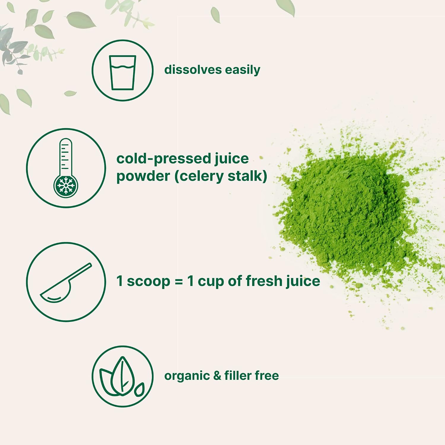 Detalle de Micro Ingredients CE001 Organic Celery Juice Powder, Cold-Pressed, 20 oz, 70 Servings