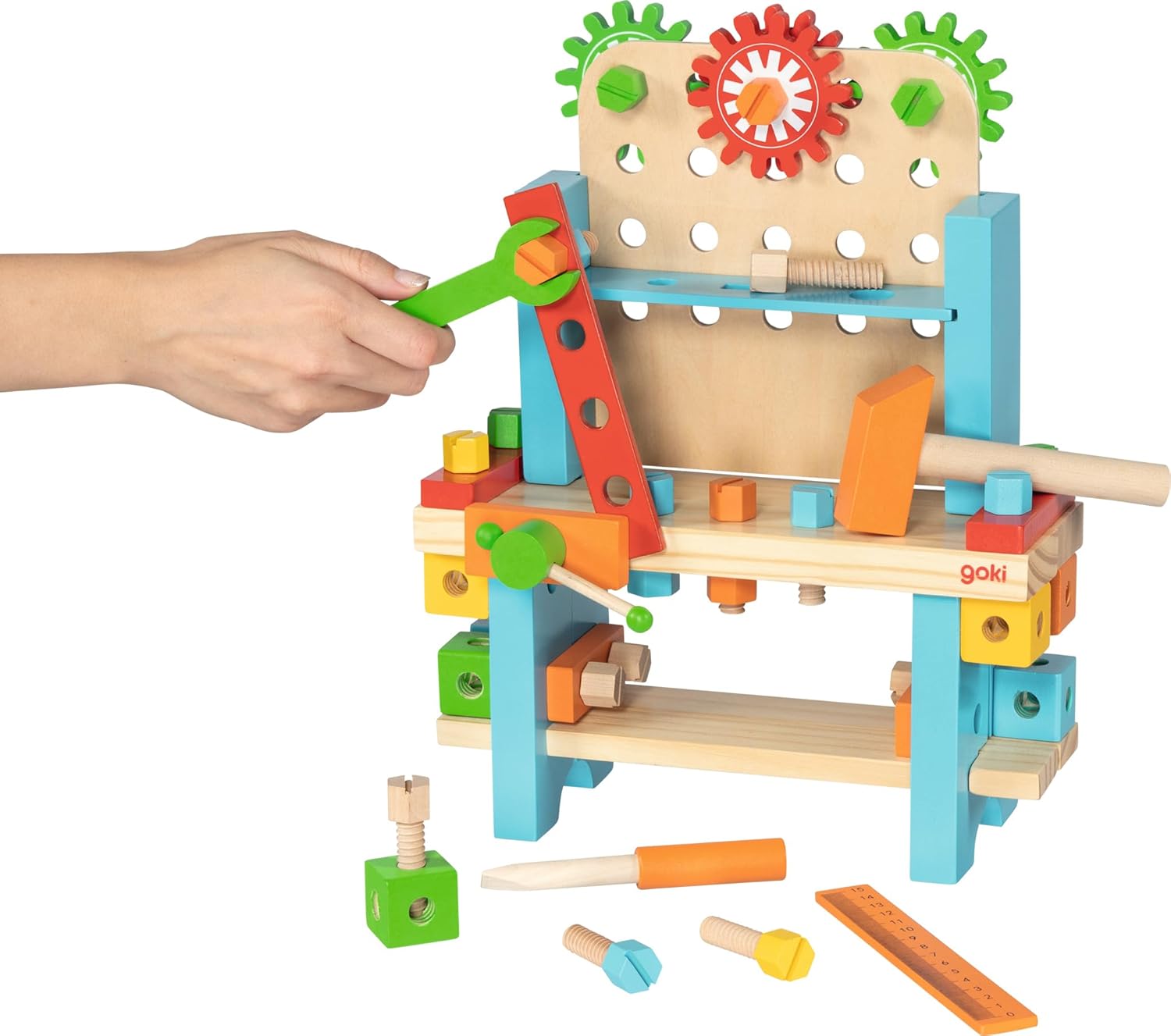 Thumbnail 4 de goki 58386 Meine erste Werkbank aus Holz – 57-teiliges Holzspielset ab 3 Jahren