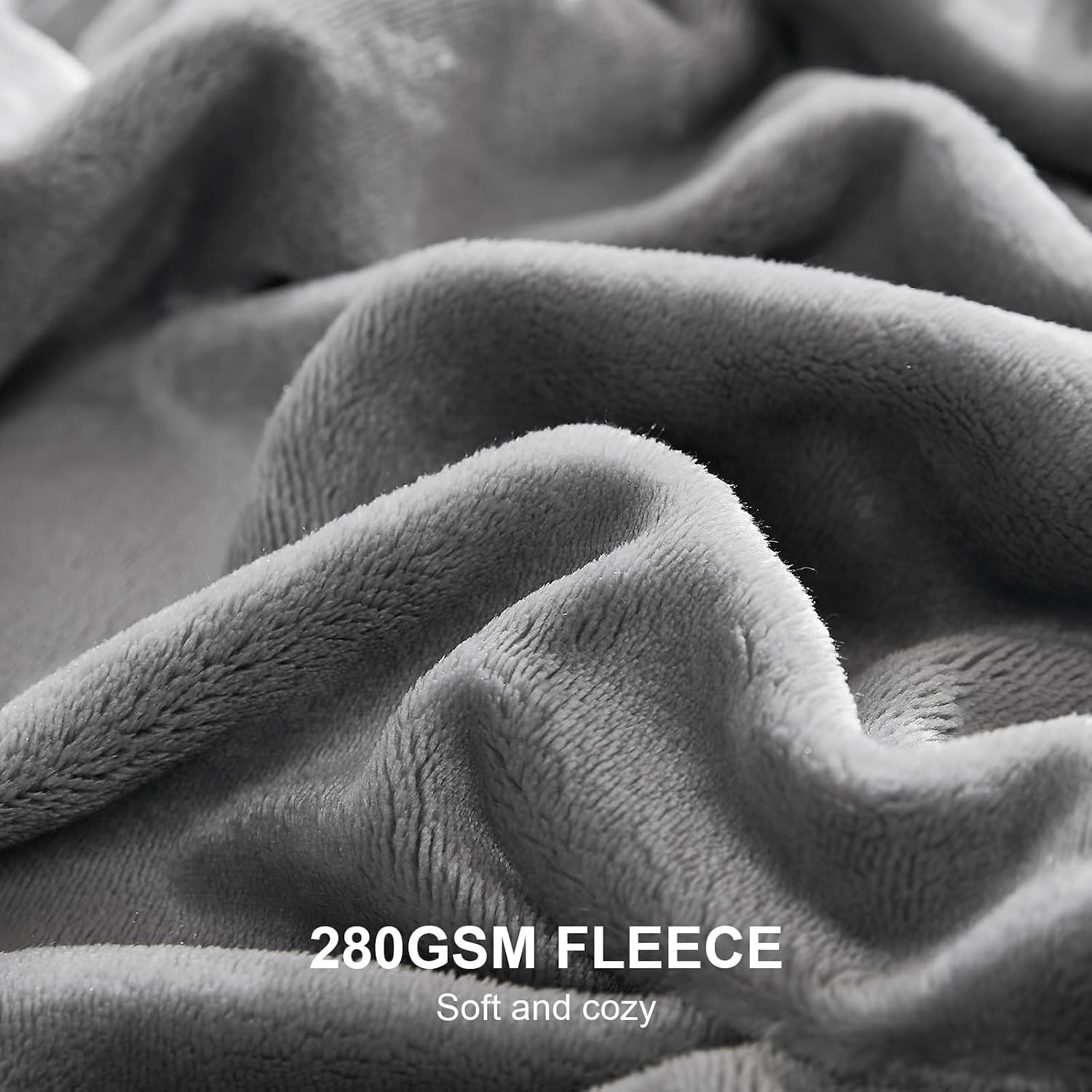 Thumbnail 2 de Hansleep Full Grey Fleece Blanket: Soft, Lightweight All-Season Comfort (84x90 Inches)