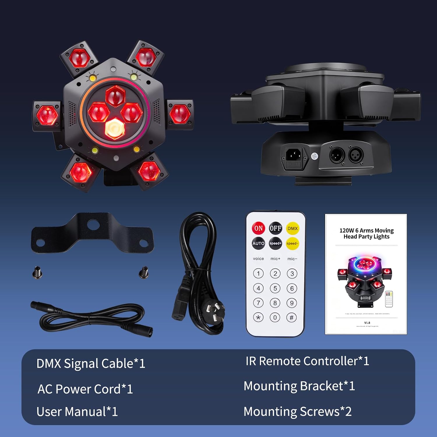 Thumbnail 6 de Generic AG-028 150W 6-Arm Moving Head DJ Light with RGBW and DMX512
