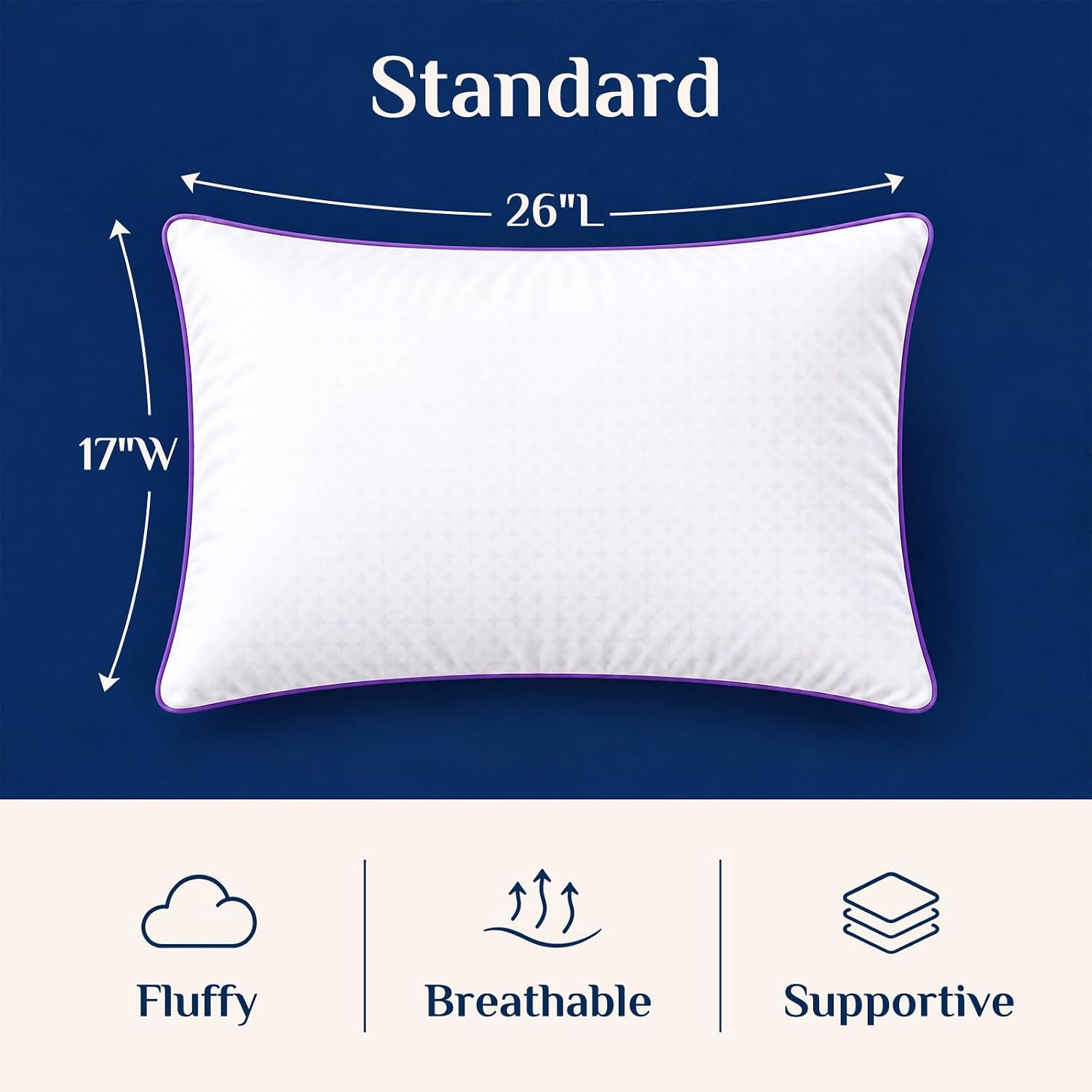 Thumbnail 1 de JOLLYVOGUE Pillows Standard Size Set of 4 (Washable Down Alternative) — Soft yet Supportive for Side, Back, and Stomach Sleepers