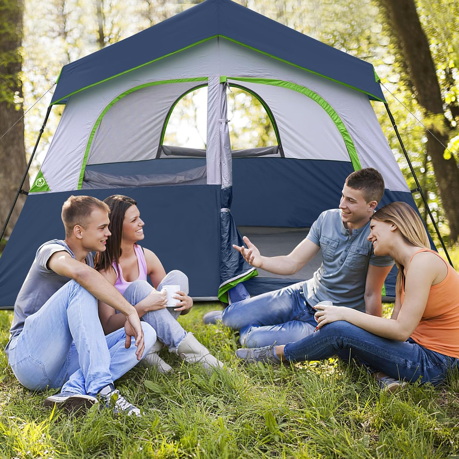 Detalle de HIKERGARDEN Campingzelt für 5–8 Personen – Robustem Familien-Kabinenzelt für Outdoor-Cans