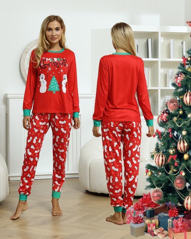 Thumbnail 3 de Linnhoy Family Christmas Pajamas Set, Elk Print and Red Plaid Matching PJs