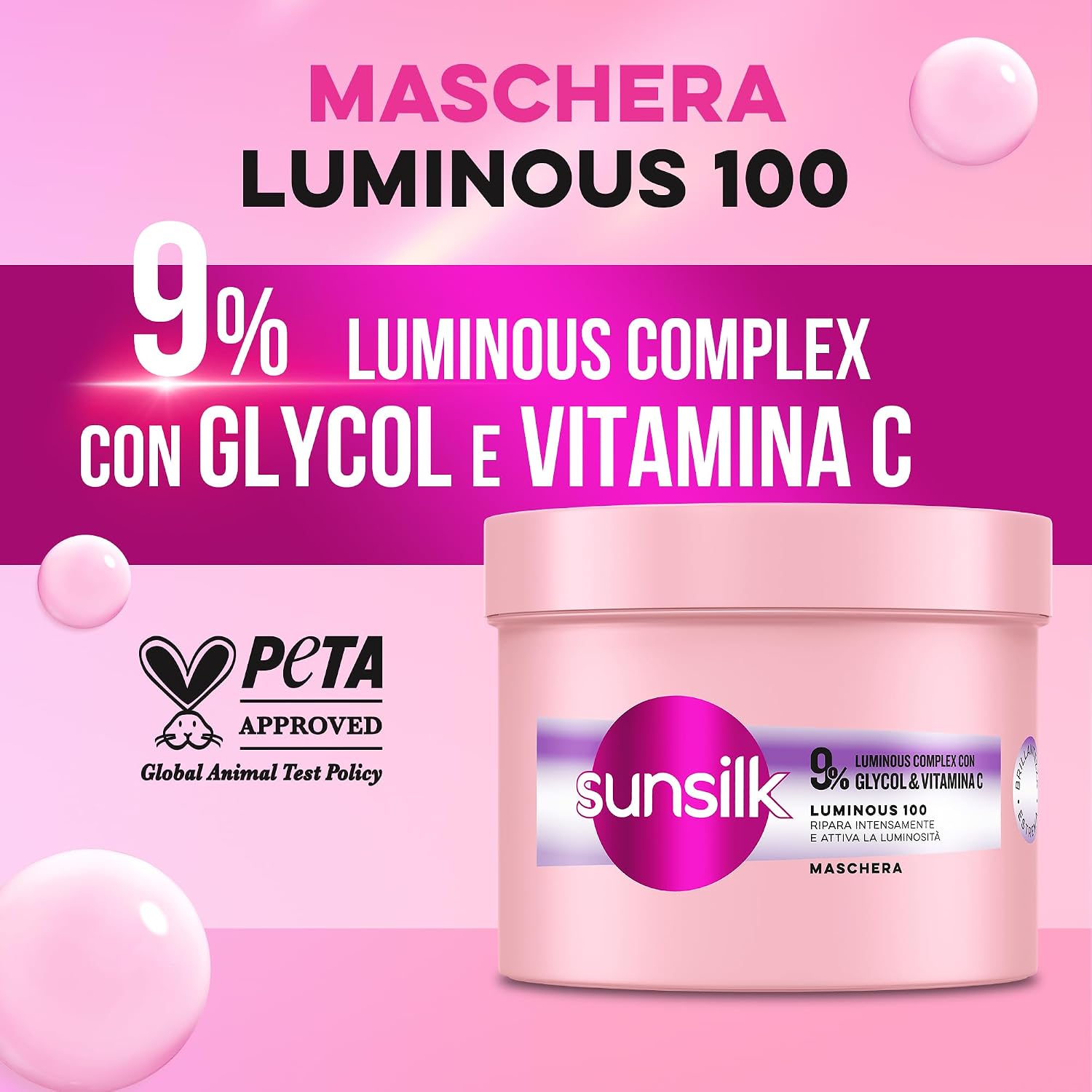 Detalle de Sunsilk Mask Luminous 100: Maschera Capelli Illuminante da 440 ml
