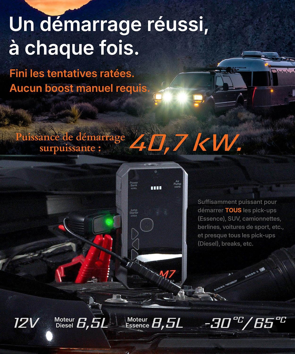 Detalle 2 de Luckfire M7 Booster batterie voiture 12V 60Wh