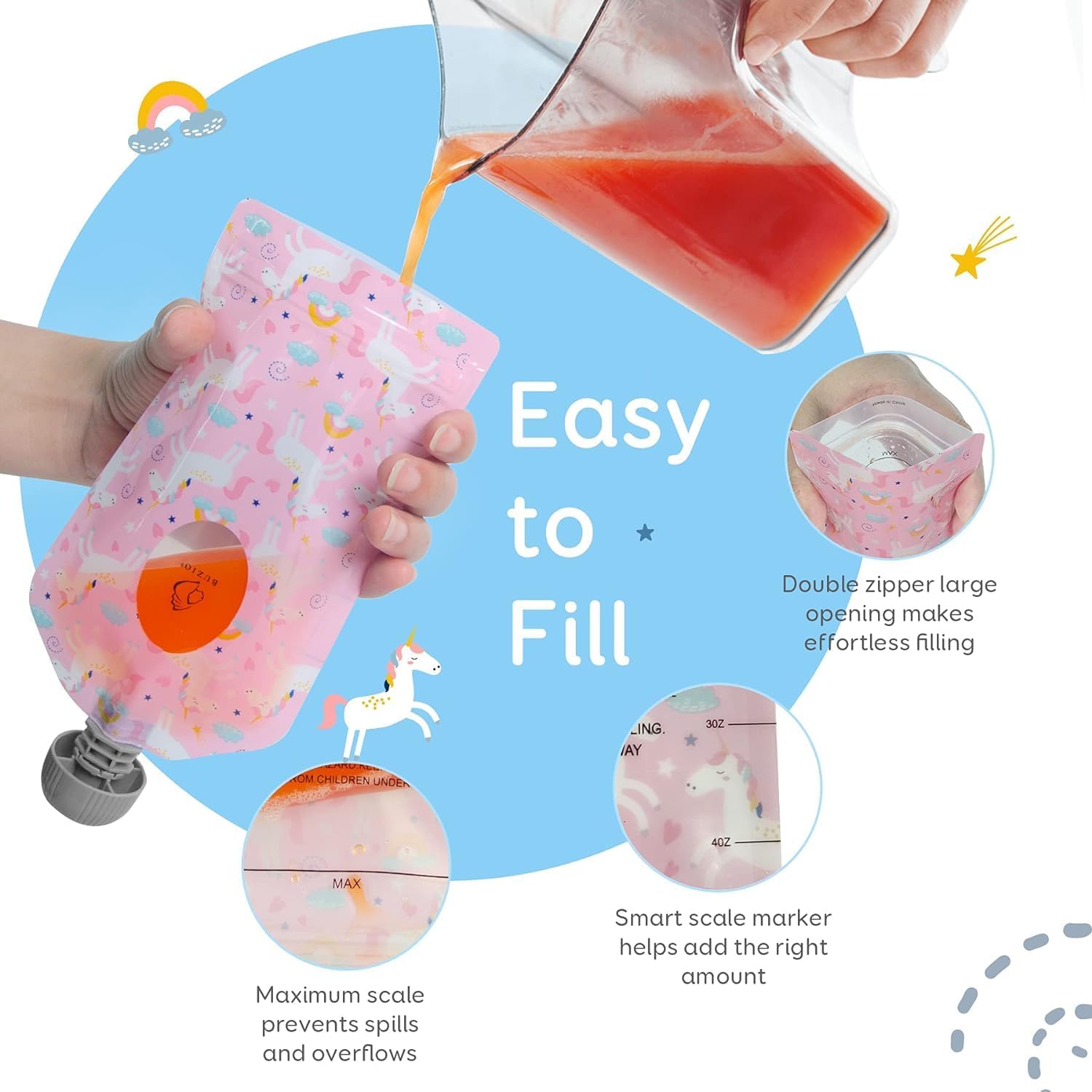 Thumbnail 1 de BUZIO Baby Reusable Food Pouches 148ml