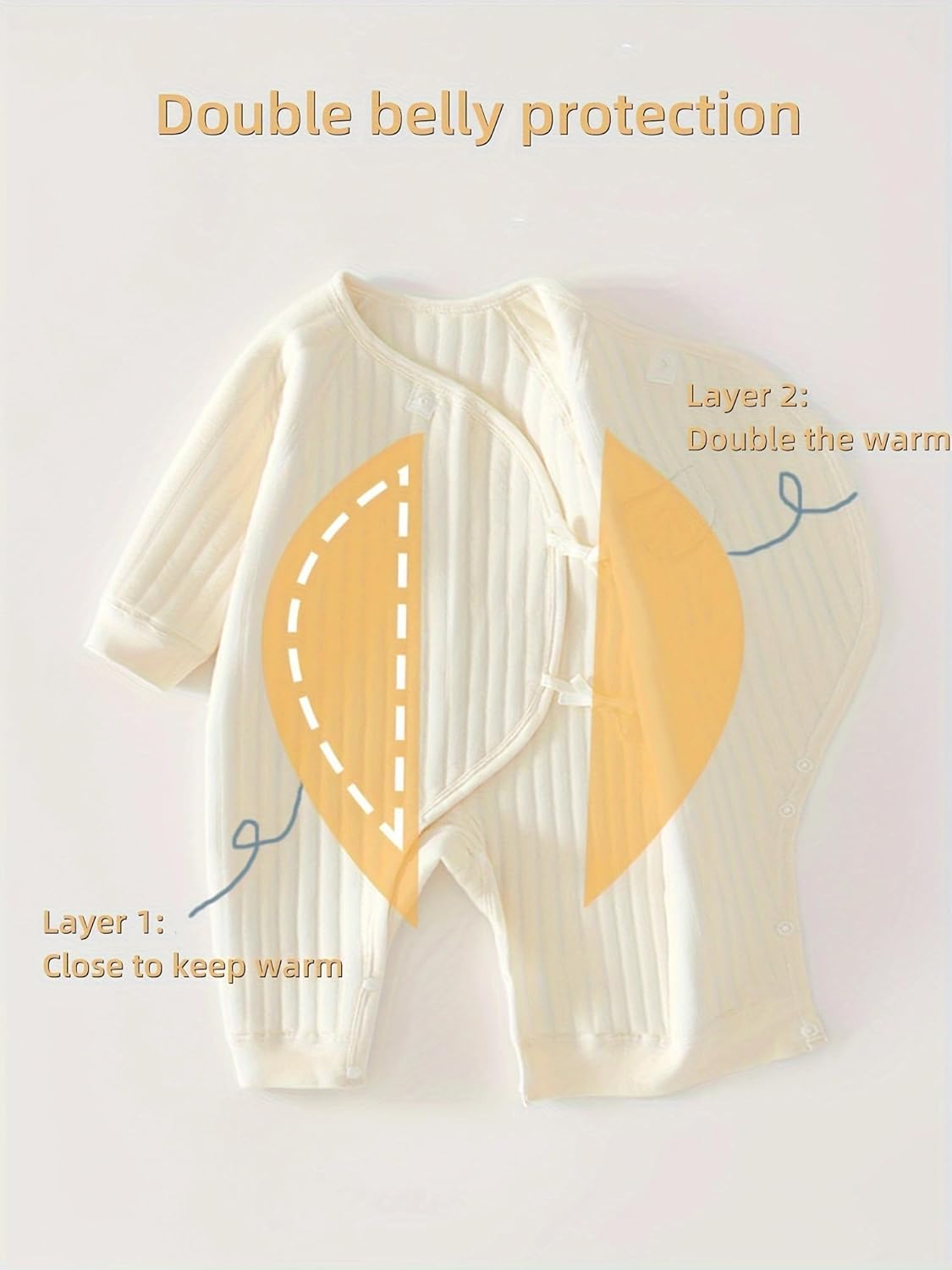 Thumbnail 4 de Babyfond Newborn Cotton Bodysuit with Hat Set – Thickened Spring & Autumn Sleepwear