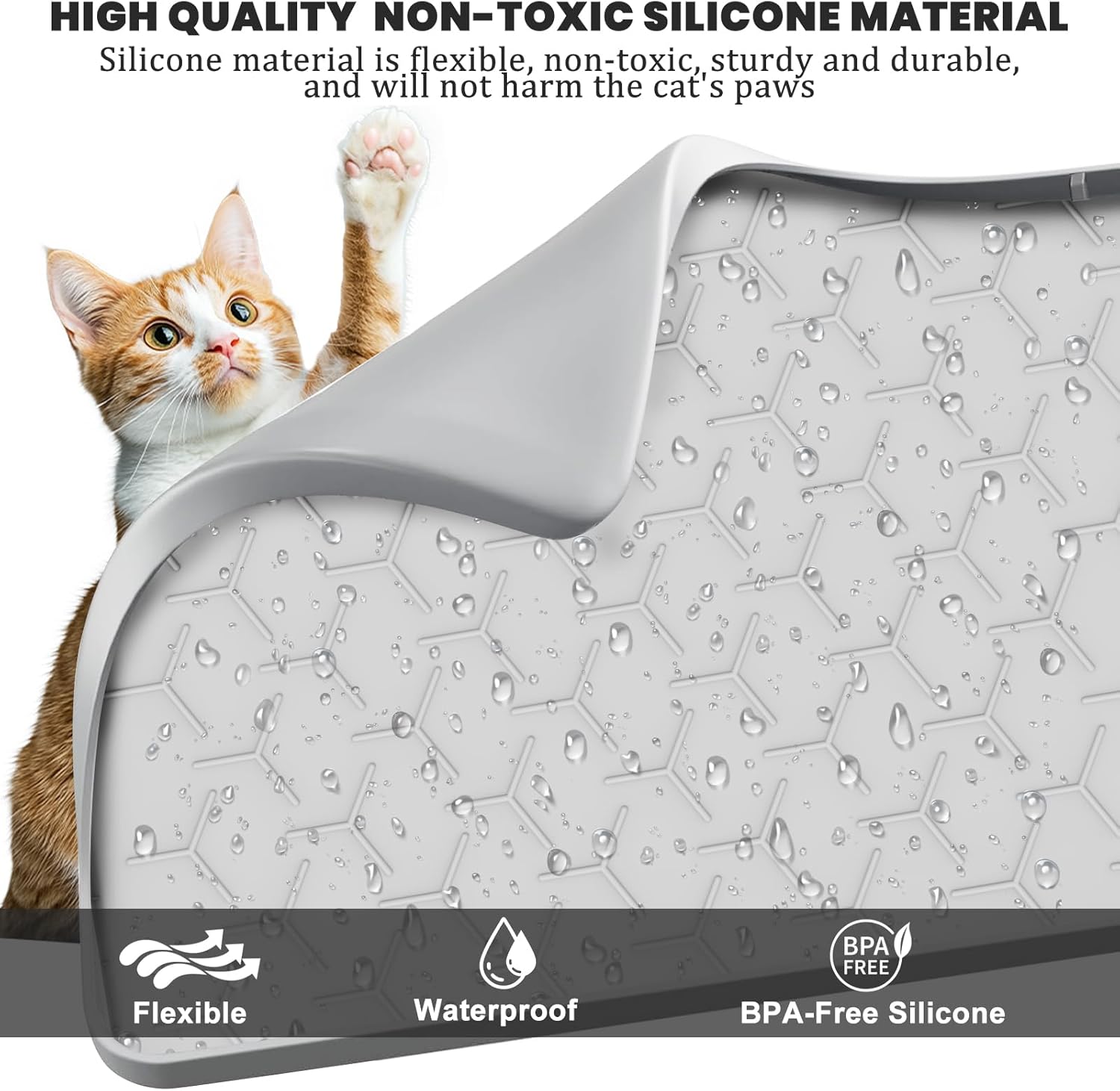Detalle 2 de Katzenstreu Matte XXL 88 × 56 cm Grau