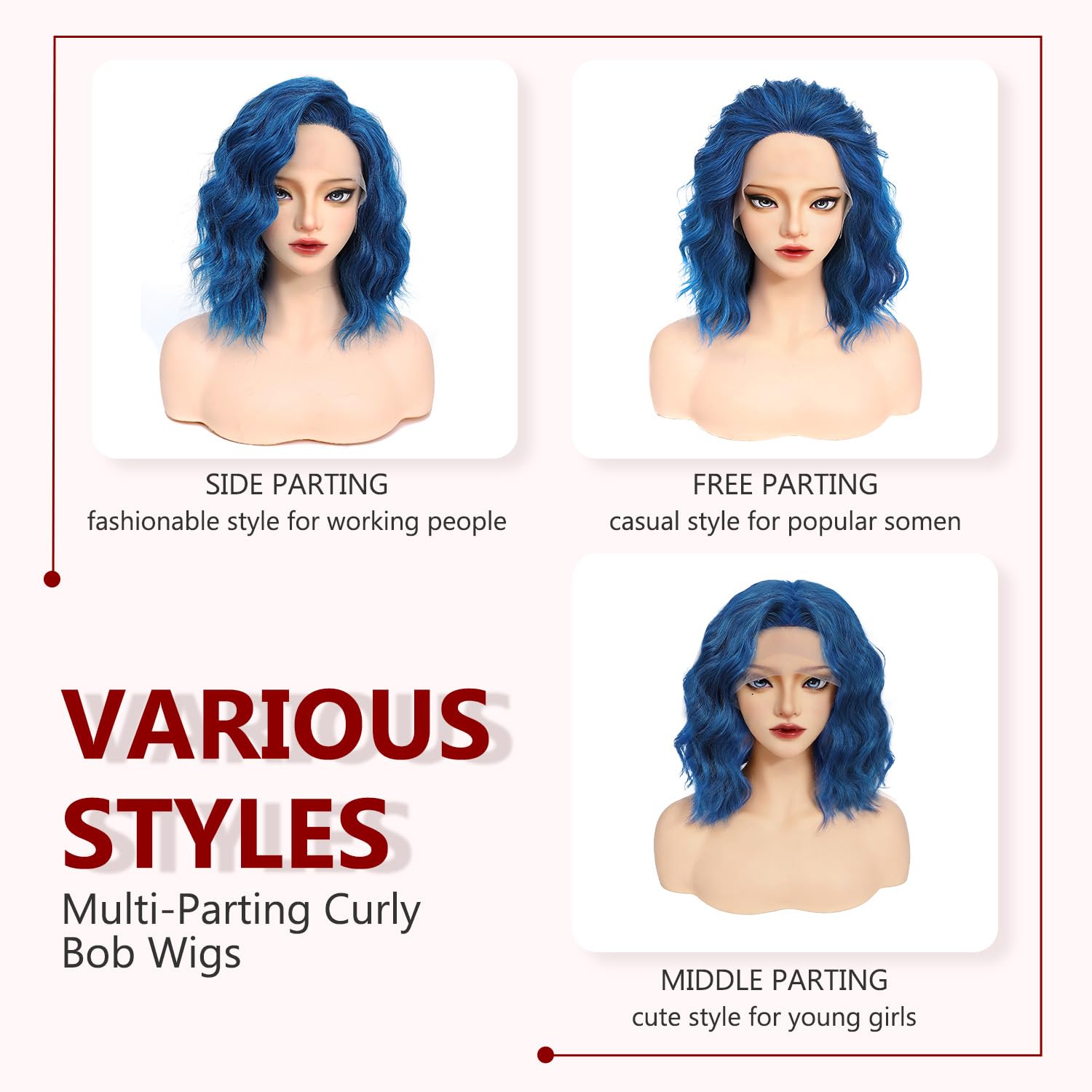 Detalle 2 de Bkiyyi Synthetic Bob Wig, 14-Inch