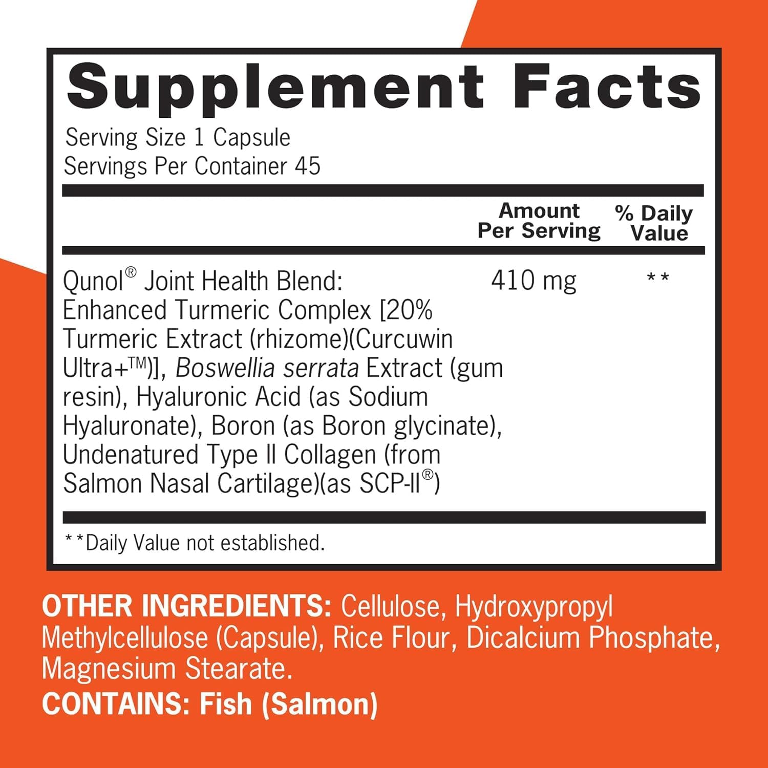 Detalle 2 de Qunol 5-in-1 Joint Health Support Capsules, Turmeric, One-Pill Dose, 45 Count