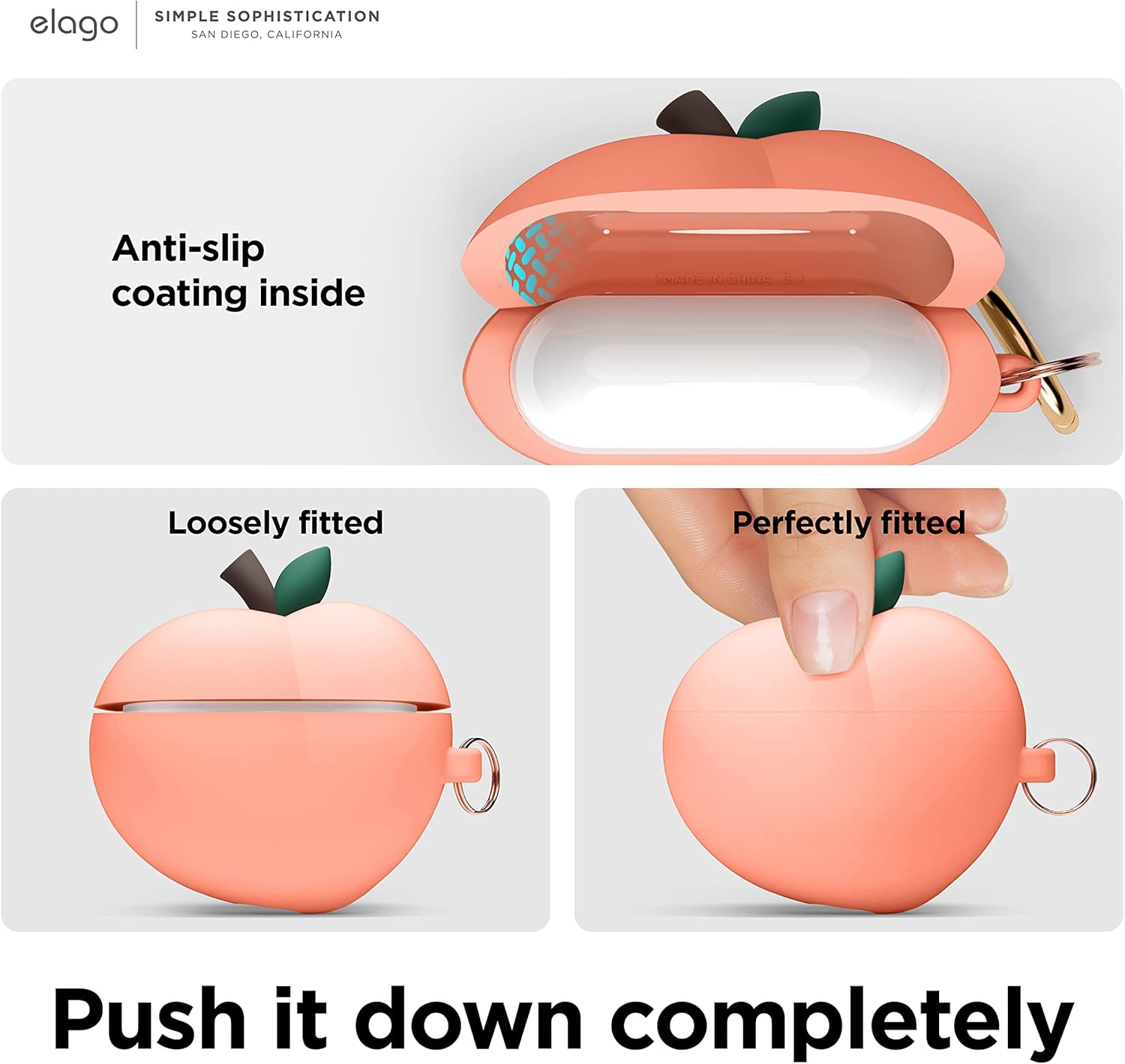 Thumbnail 5 de Coque elago « Pêche » en silicone pour AirPods Pro 2 avec porte-clés