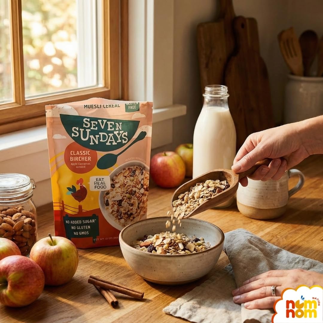 Detalle 2 de Seven Sundays Classic Bircher Apple Cinnamon Almond Muesli Cereal, 12 oz Pouch