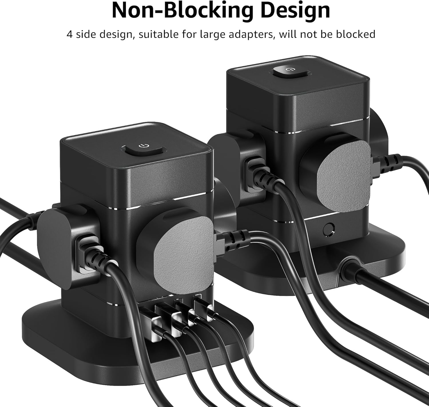 Thumbnail 1 de 3M Cube Extension Lead with USB C – 4-way plug extension with 4 USB ports (2 USB A & 2 USB C)
