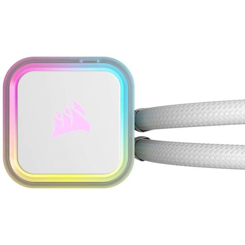 Detalle 2 de Corsair iCUE H100i RGB ELITE Kit de Refrigeración Líquida 240mm Blanca